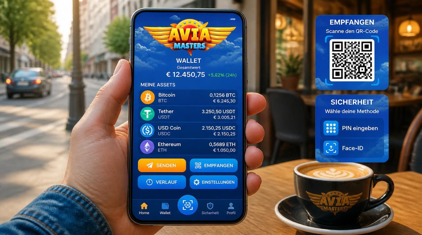 Mobile Crypto Wallet Einzahlung mit QR Code