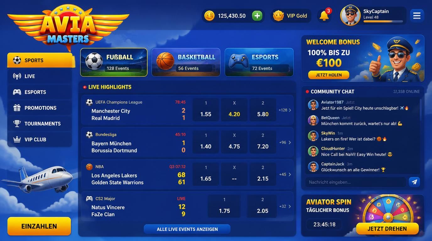 Mehrere Sportarten, Live Quoten, Spannung und Community